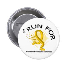 Awareness I Run For Childhood Cancer Pin