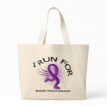 Awareness I Run For Domestic Violence Canvas Bags