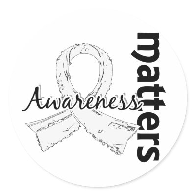 Awareness Matters 7 Lung Cancer Round Stickers by awarenessgifts