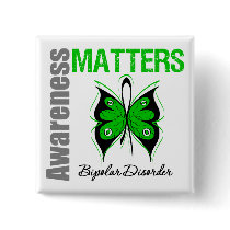 Awareness Matters Butterfly Bipolar Disorder Pinback Button