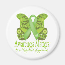 Awareness Matters - Butterfly NonHodgkins Lymphoma Fridge Magnet