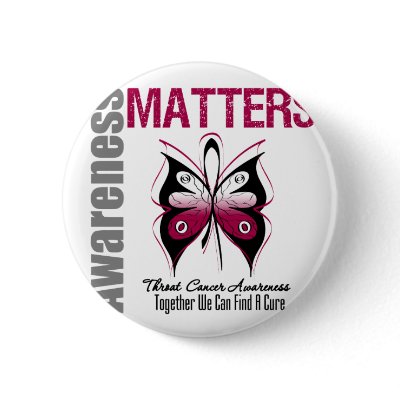 Awareness Matters Throat Cancer Button by giftsforawareness