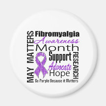 Awareness Month Collage - Fibromyalgia Fridge Magnet