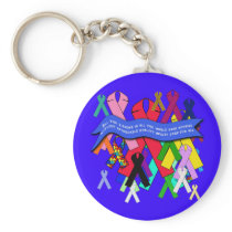 Awareness Ribbons for Universal Health Care Keychains