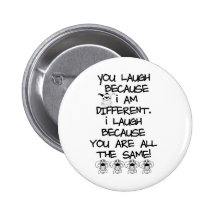 Awareness tee I am different Pinback Buttons