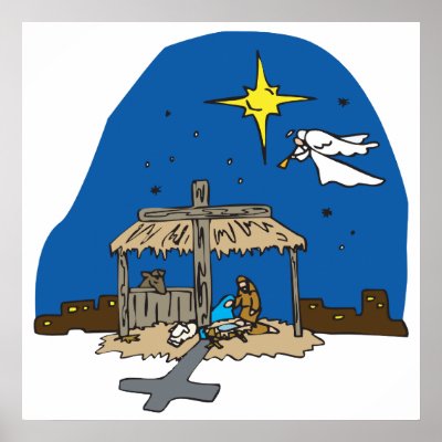 Away In A Manger Print by HouseOfHolidays