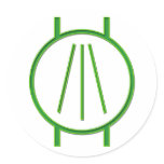 Awen Neon Green Round Sticker