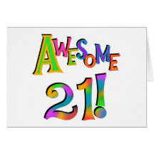 Awesome 21 Birthday T-shirts and Gifts Card