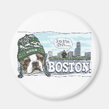Awesome Boston Fan Green Hat Refrigerator Magnets