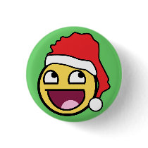 Awesome Face Santa Button