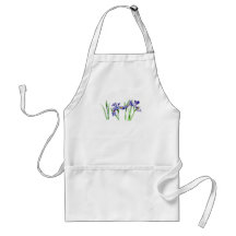 Awesome Feminine Blue Iris Design Photo Aprons
