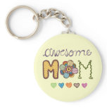 Awesome Mom Whimsical Doodles keychain