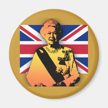 Awesome Pop Art Diamond Jubilee with Union Jack Fridge Magnets