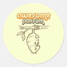 Awesome Possum Round Sticker