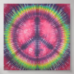 Awesome Purple Tie Dye Peace Sign Canvas posters