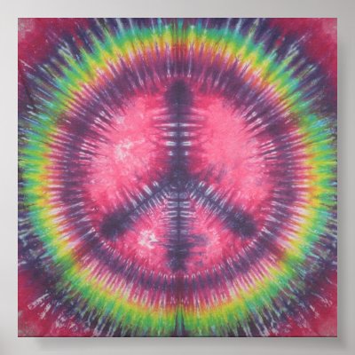 Awesome Purple Tie Dye Peace Sign Canvas Posters by mrtiedye
