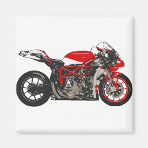Awesome Red Racing Motorcycle Refrigerator Magnets