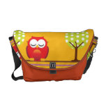 Awesome Retro Orange Owls Messenger Bag