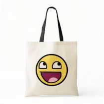 awesome smiley face awesome face tote bag