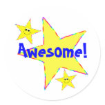 Awesome Smiley Star School Stickers
