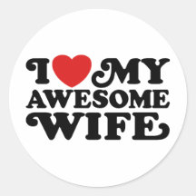 Awesome Wife Round Stickers