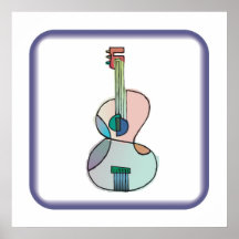 Awkward Guitar Illustration #1 Posters
