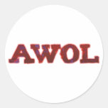 AWOL absent without leave Runde Aufkleber