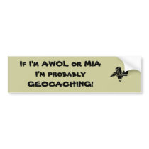 AWOL/MIA Geocaching Bumper Sticker