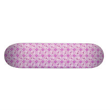 Axolotl Pink Plaid Pattern Skate Board Deck