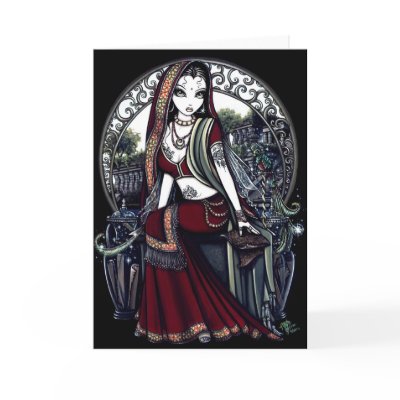 "Ayanna" Fantasy Greeting Card by mykajelina