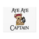 Aye Aye Captain Teddy Bear Pirate Postcard