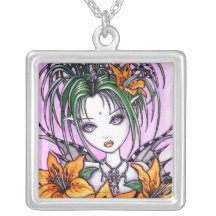 "Ayla" Tiger Lily Fairy Necklace