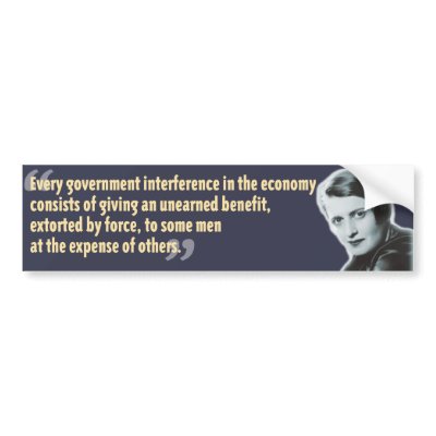Ayn Rand bumpersticker Bumper Stickers by reasbey