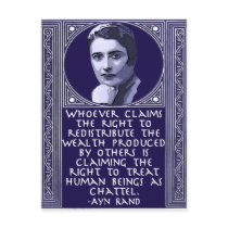 Ayn Rand on Redistribution of Wealth Postcard