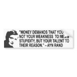 Ayn Rand Quote Bumper Sticker bumper stickers