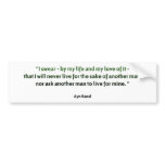 Ayn Rand Quote Bumper Stickers