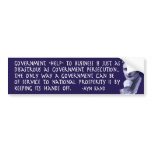 Ayn Rand Quote on Government Help to Business Bumper Sticker