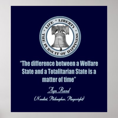 Ayn Rand quote on Welfare Print by politicalpatriot