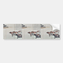 Ayo Shrine festival race horse by Taki,Katei Bumper Stickers
