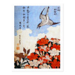 Azaleas and Sparrow, Katsushika Hokusai Postcard