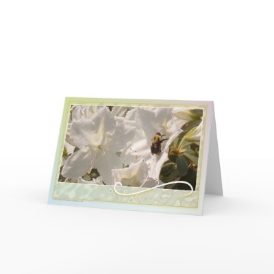 Azaleas with a Bee - note card by bpgisme