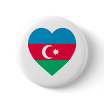 Azerbaijan Flag Heart Pinback Buttons