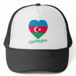 Azerbaijan Flag Heart Mesh Hats