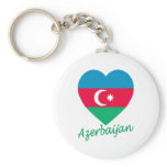 Azerbaijan Flag Heart Key Chains