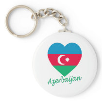 Azerbaijan Flag Heart Key Chains