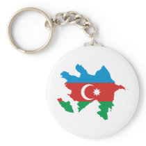 Azerbaijan Flag map AZ Key Chain