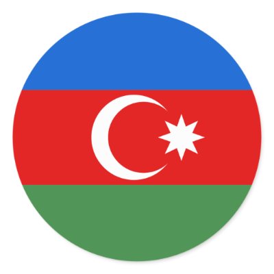 Azerbaijan Flag Stickers by flagshirts