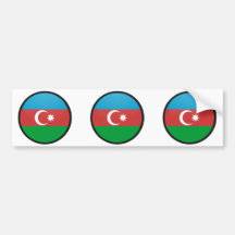 Azerbaijan quality Flag Circle Bumper Sticker