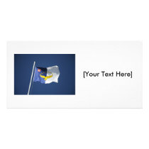 Azores flag personalized photo card