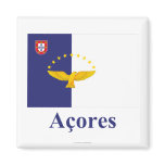 Azores Flag with Name in Portuguese Magnets